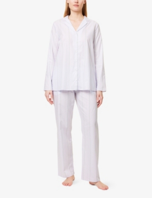HANRO: Sleep & Lounge Striped Cotton Pyjama Shirt