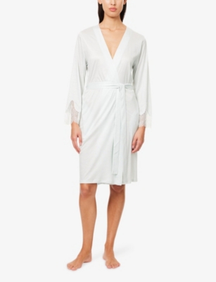 HANRO: Lace-Trim Jersey Robe