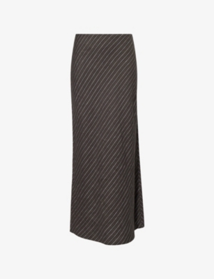 SAMSOE SAMSOE: Saagneta Pinstripe Linen Maxi Skirt