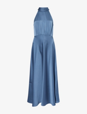SAMSOE SAMSOE: Rheo Halter-Neck Woven Maxi Dress