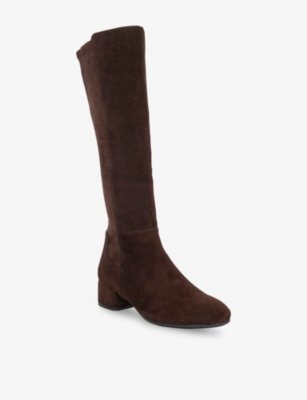 Dune Womens Brown Suede Tayla Suede Knee-high Boots Eur 36 / 3 Uk In Brown