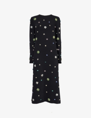 COSTARELLOS: Brionka Embellished Woven Maxi Dress