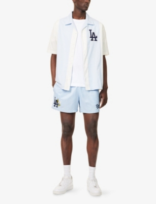NEW ERA: L.A Dodgers Logo-Embroidered Woven Shorts