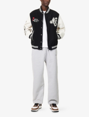 NEW ERA: Patch Logo-Embroidered Cotton-Blend Varsity Jacket