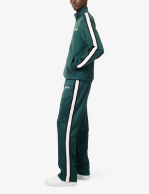 NEW ERA MENS GREEN LOGO-EMBROIDERED STRIPED WOVEN TRACK BOTTOMS XL 