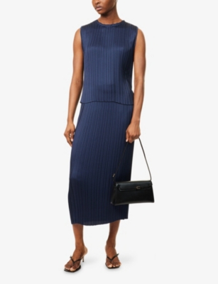 VINCE: Pleated Sleeveless Woven Top