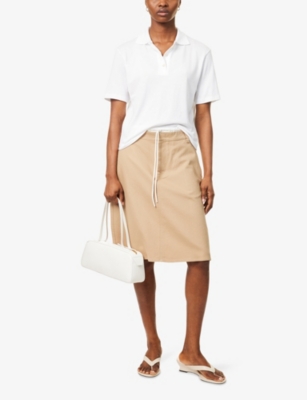 Shop Vince Womens Optic White Easy Short-sleeve Cotton Polo Shirt