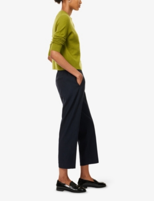 VINCE: Mid-Rise Tapered-Leg Linen-Blend Trousers