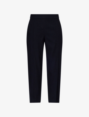 VINCE: Mid-Rise Tapered-Leg Linen-Blend Trousers