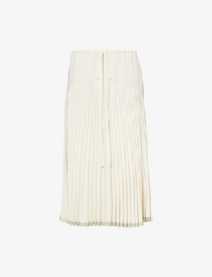 VINCE: Pleated Tiered Crepe Midi Skirt