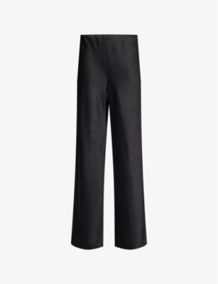 VINCE: Fluid Bias Wide-Leg High-Rise Satin Trousers