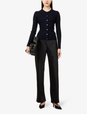 VINCE: Ribbed Slim-Fit Cashmere and Silk Cardigan