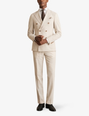 Reiss Mens White Storm Reg Long-sleev Cotton-twill Shirt Xl