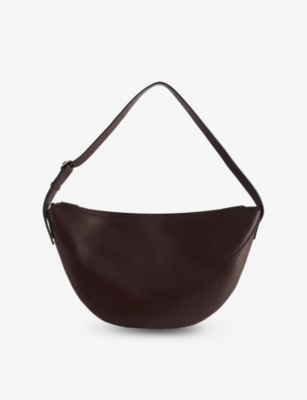 The Row Womens Chestnut Ans Jouve Leather Shoulder Bag In Brown