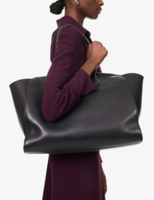 The Row Womens Black Ans Marlo Leather Tote Bag In Black