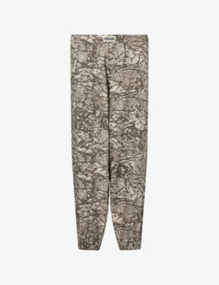 Gymshark Mens Grey Pumper Abstract-print Cotton-poplin Trousers