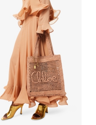 CHLOE: Summer Banana Raffia Tote Bag