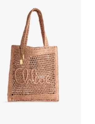 CHLOE: Summer Banana Raffia Tote Bag