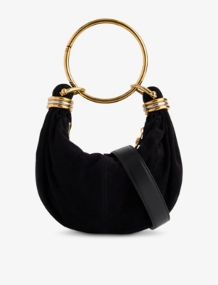 CHLOE: Bracelet-Handle Mini Suede Handbag