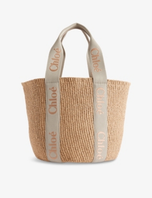 Woody Medium Raffia Basket Bag