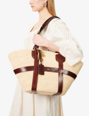 CHLOE: Kerala Charms Raffia Tote Shoulder Bag