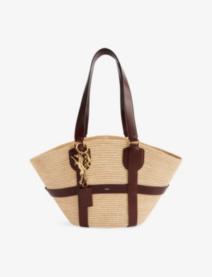 CHLOE: Kerala Charms Raffia Tote Shoulder Bag