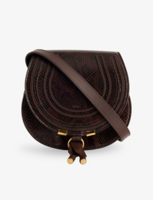 CHLOE: Marcie Snake Leather Cross-Body Bag