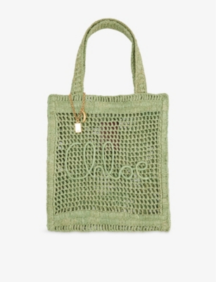 CHLOE: Summer Banana Raffia Tote Bag