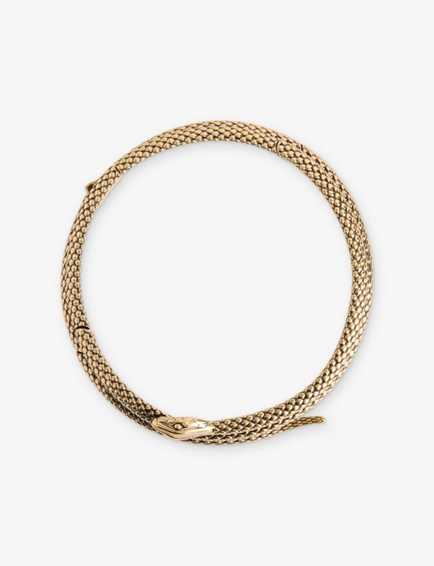 Engraved snake brass choker