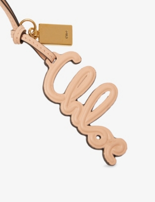 CHLOE: Logo-Text Leather Charm