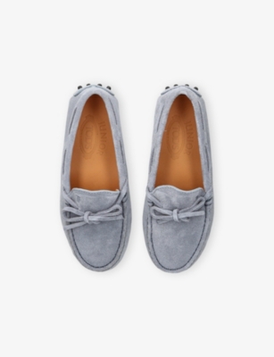 TODS: Kids' Laccetto Gommini Suede Driving Shoes