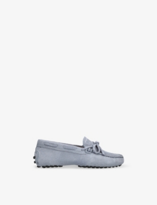 TODS: Kids' Laccetto Gommini Suede Driving Shoes