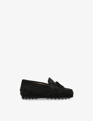 TODS: Kids' Laccetto Nuovo City Suede Loafers
