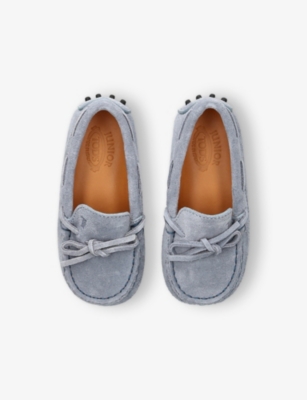 TODS: Kids' Laccetto Gommini Suede Driving Shoes