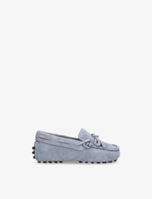 TODS: Kids' Laccetto Gommini Suede Driving Shoes