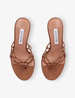 AQUAZZURA: Infinito 75 Leather Heeled Sandals