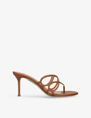 AQUAZZURA: Infinito 75 Leather Heeled Sandals