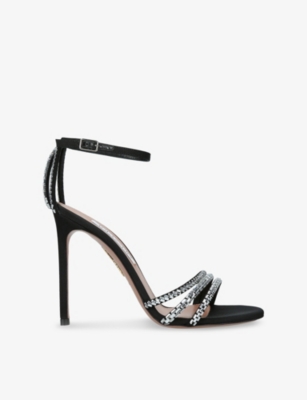 AQUAZZURA: Milagros 105 Suede Heeled Sandals