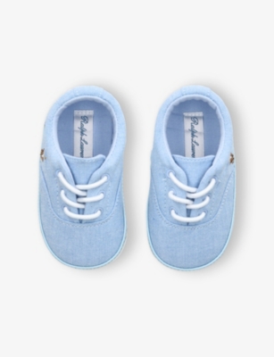 POLO RALPH LAUREN: Baby Keaton Canvas Crib Shoes