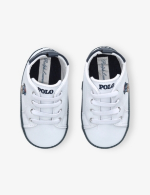 POLO RALPH LAUREN: Baby Quilton Bear Faux-Leather Crib Shoes