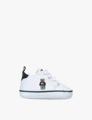 POLO RALPH LAUREN: Baby Quilton Bear Faux-Leather Crib Shoes