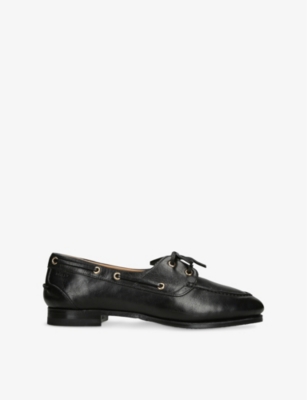 BALLY: Pathy Lace-Up Leather Boat Shoes