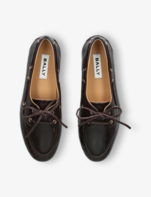 BALLY: Pathy Leather Boat Shoes
