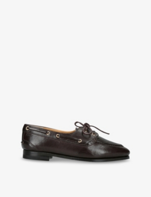 BALLY: Pathy Leather Boat Shoes