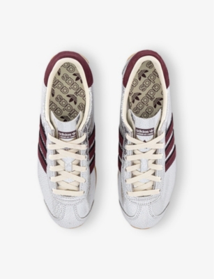 Adidas Originals Womens Silver Metallic Maroon O Country Og Metallic Leather Low-top Trainers In Silver Metallic Maroon O