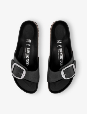 Shop Birkenstock Womens  Madrid Big-buckle Leather Sandals In Black