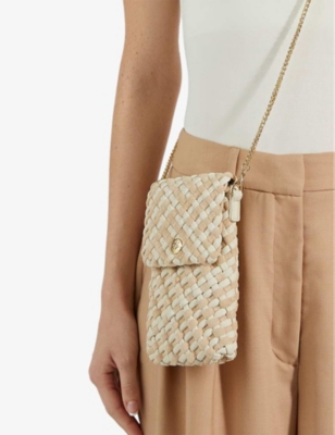 DUNE WOMENS DUNE SAFF WOVEN CROSS-BODY PHONE BAG 