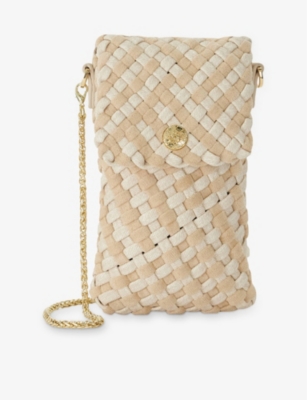 DUNE WOMENS DUNE SAFF WOVEN CROSS-BODY PHONE BAG 