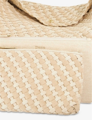 Dune Womens  Deliberate Xl Woven Shoulder Bag In Cream Synthetic