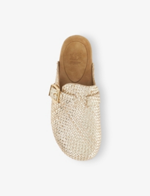 DUNE: Glaized Woven Leather Clogs